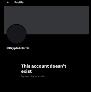 X-account Crypto4Harris offline | bron X